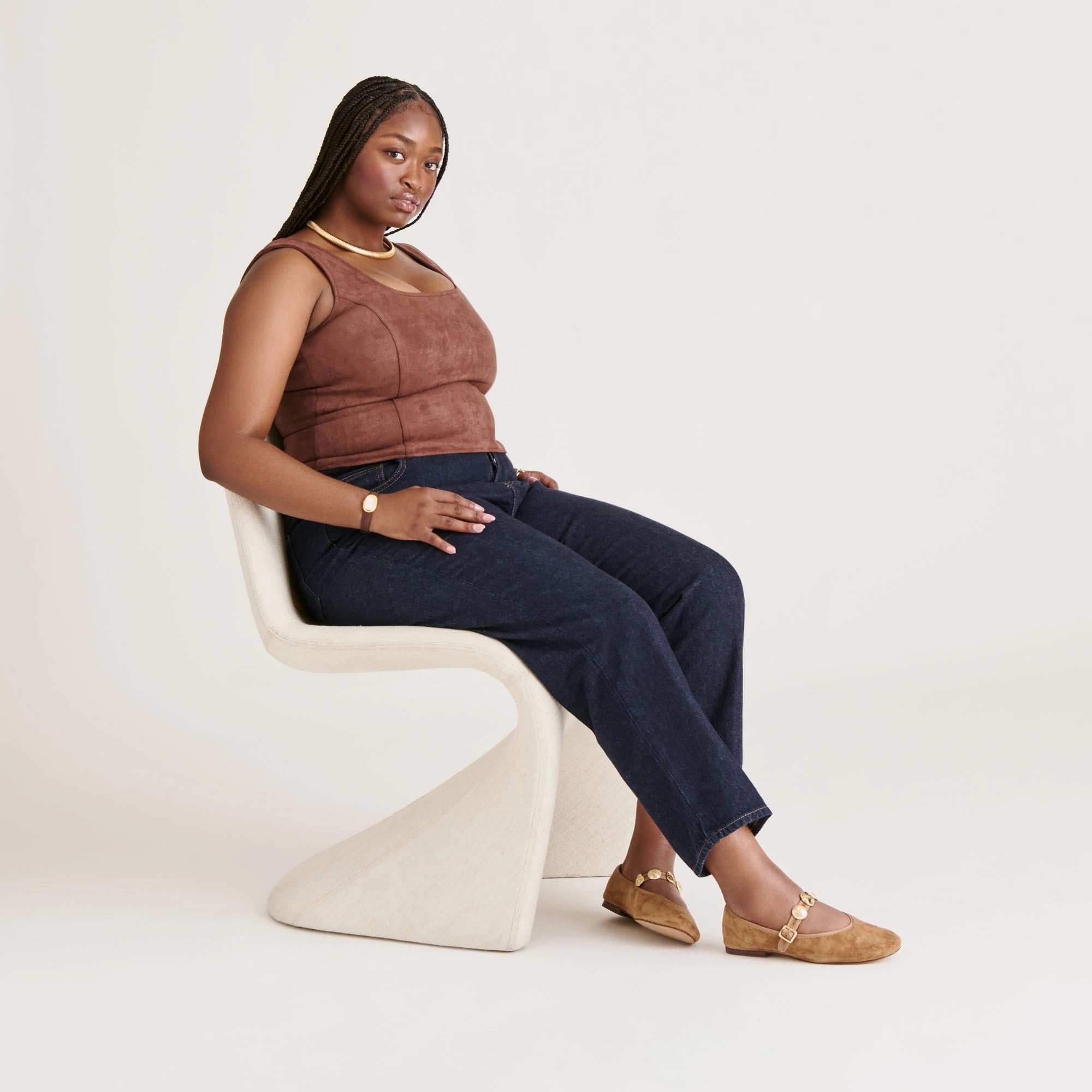 Indoor Wear RELAN BALLET FLATS LT BROWN SUEDE