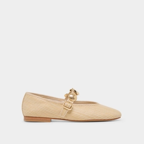 Easy Movement RELAN BALLET FLATS LT NATURAL RAFFIA