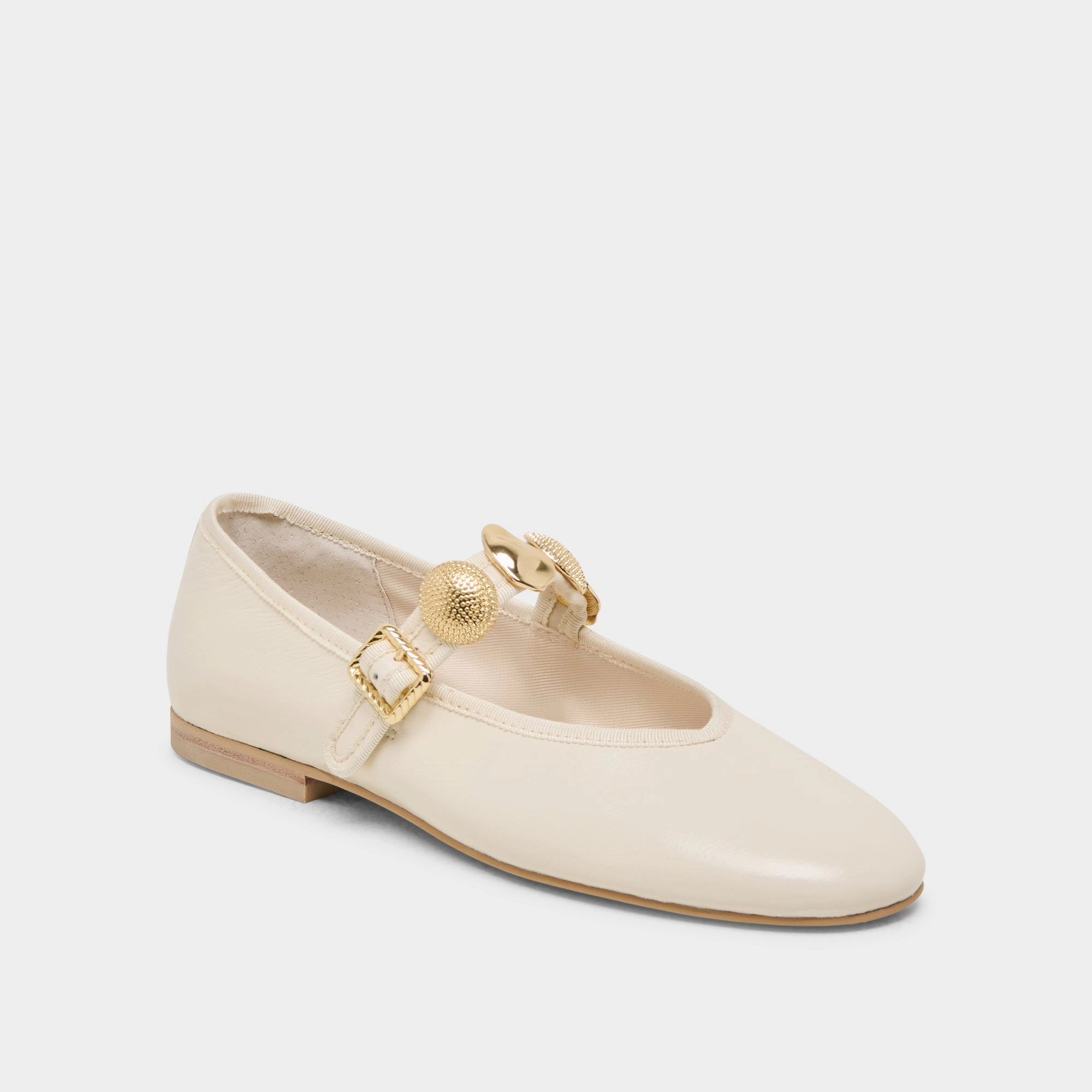 RELAN BALLET FLATS OFF WHITE LEATHER Padded collar