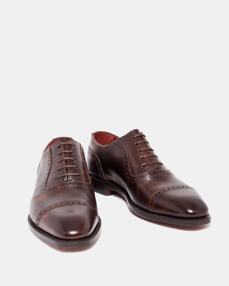 Brown Brogue Oxford Dress Shoe Arch Fit