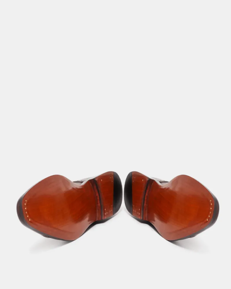 Evening Mode Brown Brogue Oxford Dress Shoe