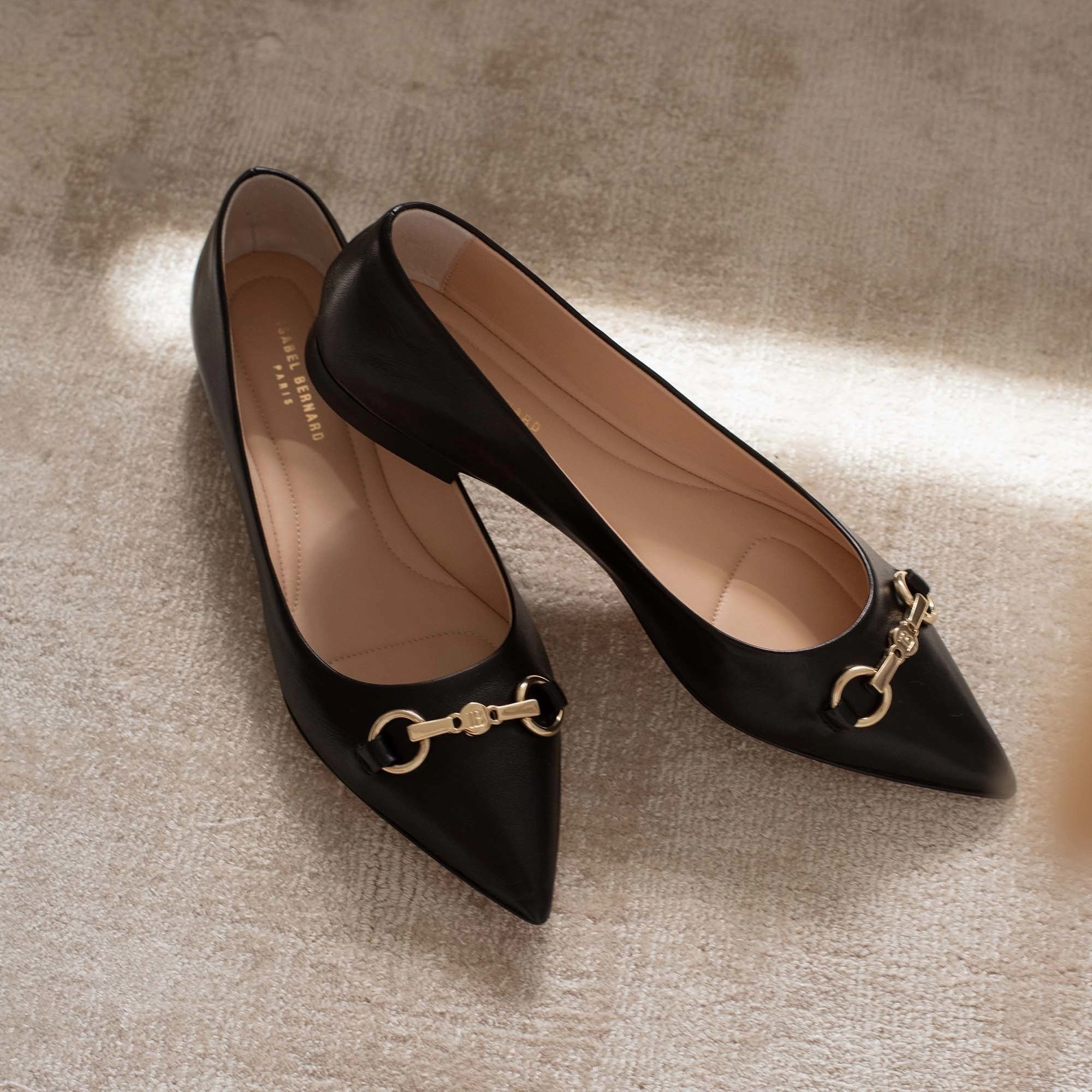 Vend?me Elita black calfskin leather ballerinas All-Weather Comfort just