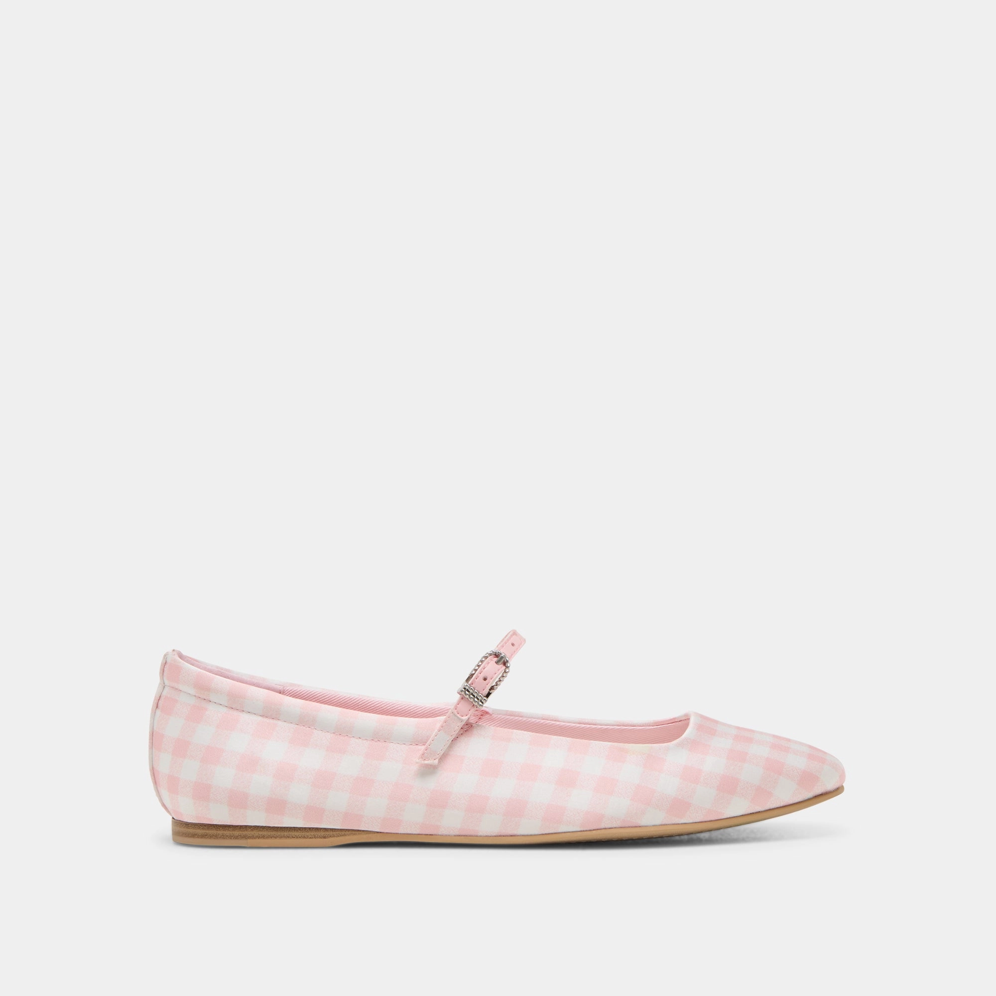 Easy Slip-On Design REYES X BYRDIE GOLF BALLET FLATS PINK PLAID GINGHAM