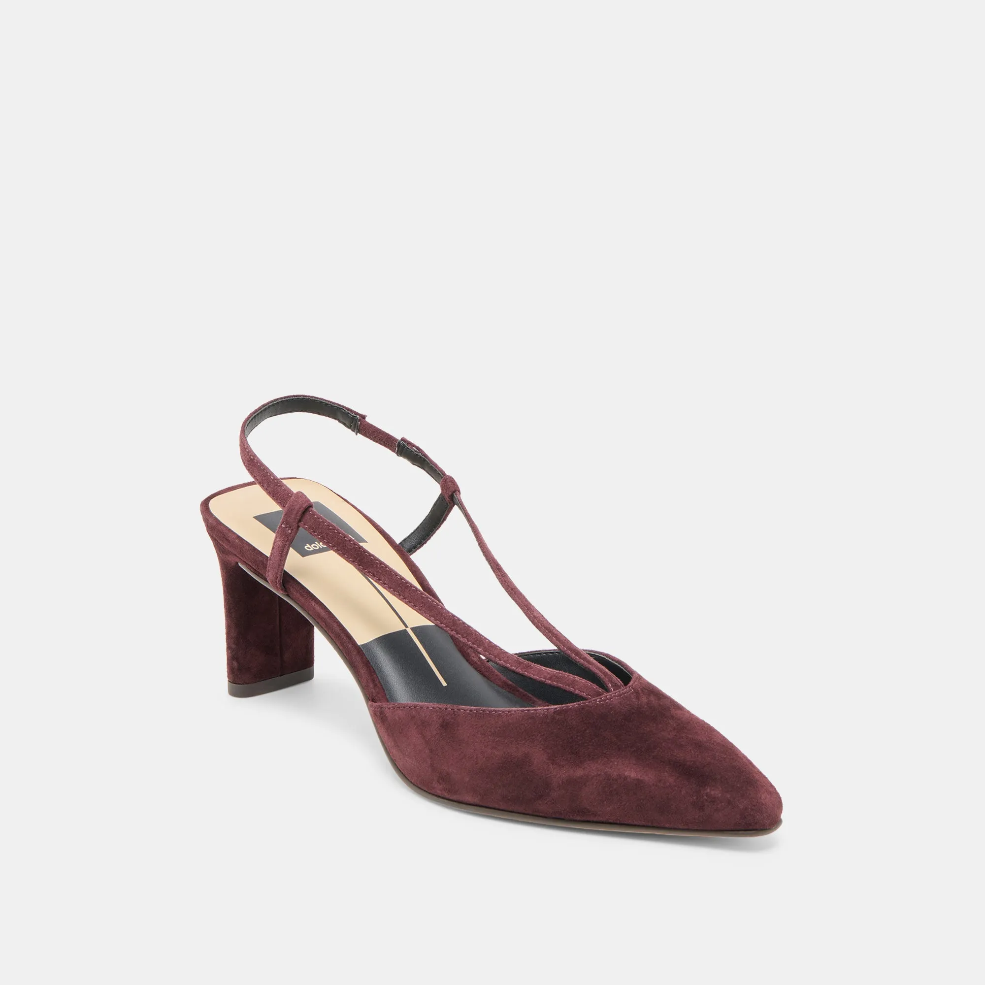 GINAY HEELS MULBERRY SUEDE mom style