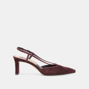 GINAY HEELS MULBERRY SUEDE Work Chic
