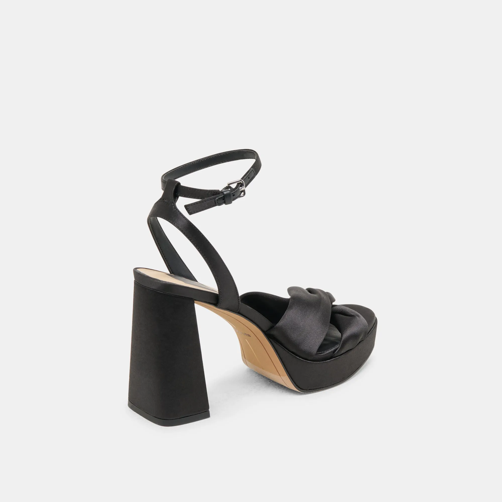 PARLO HEELS ONYX SATIN Contemporary Look