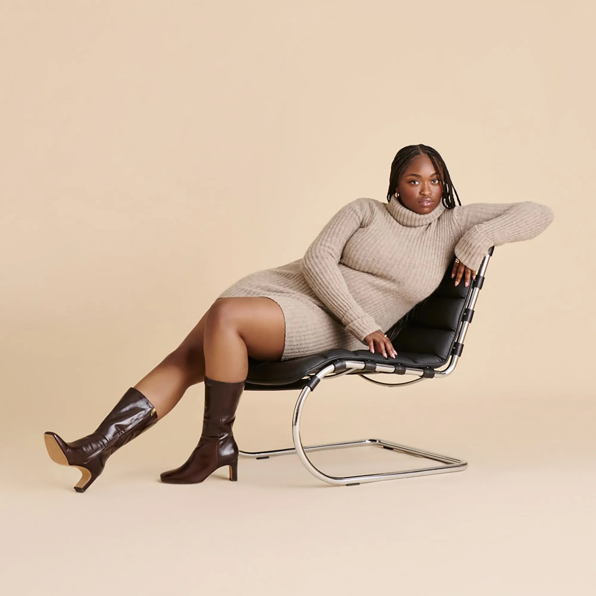 Stable Support Snowy Path Low Profile Rough Terrain RIGGS WIDE CALF BOOTS CHOCOLATE LEATHER