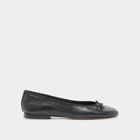 RITLA BALLET FLATS BLACK LEATHER Soft Insole Chic Comfort Shoes