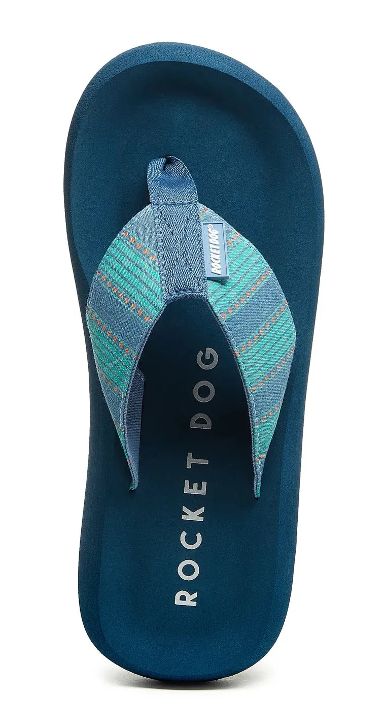 Rocket Dog Womens Spotlight Stripe Flip Flops - Blue