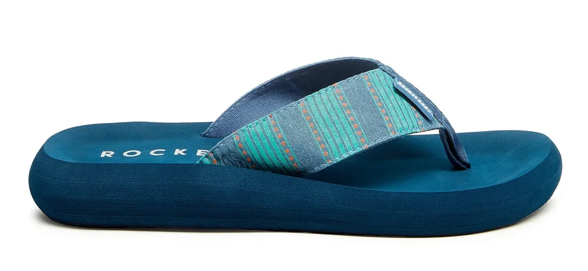 Rocket Dog Womens Spotlight Stripe Flip Flops - Blue