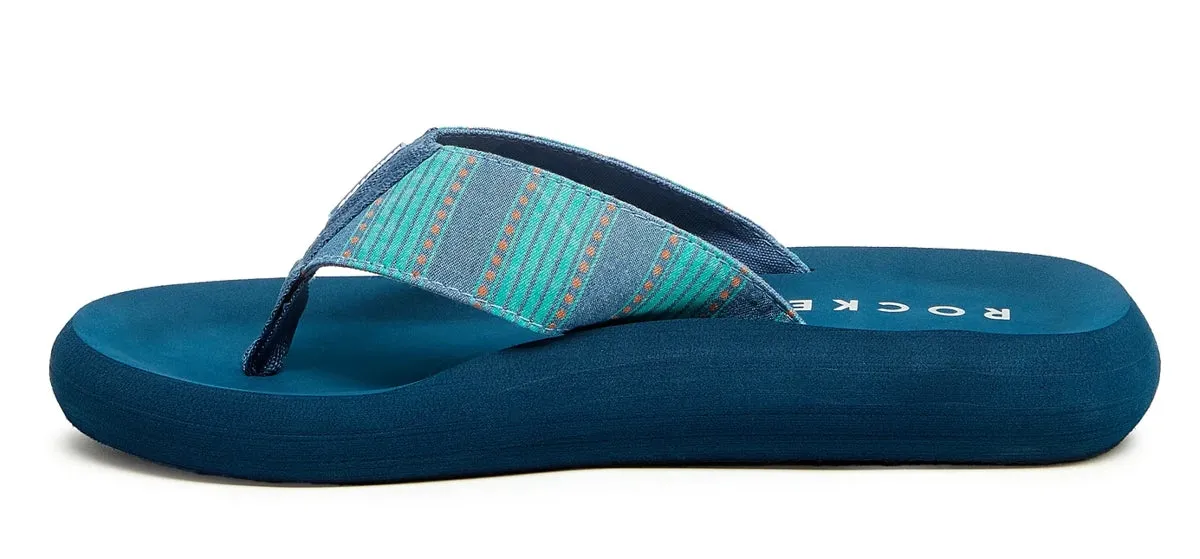Rocket Dog Womens Spotlight Stripe Flip Flops - Blue