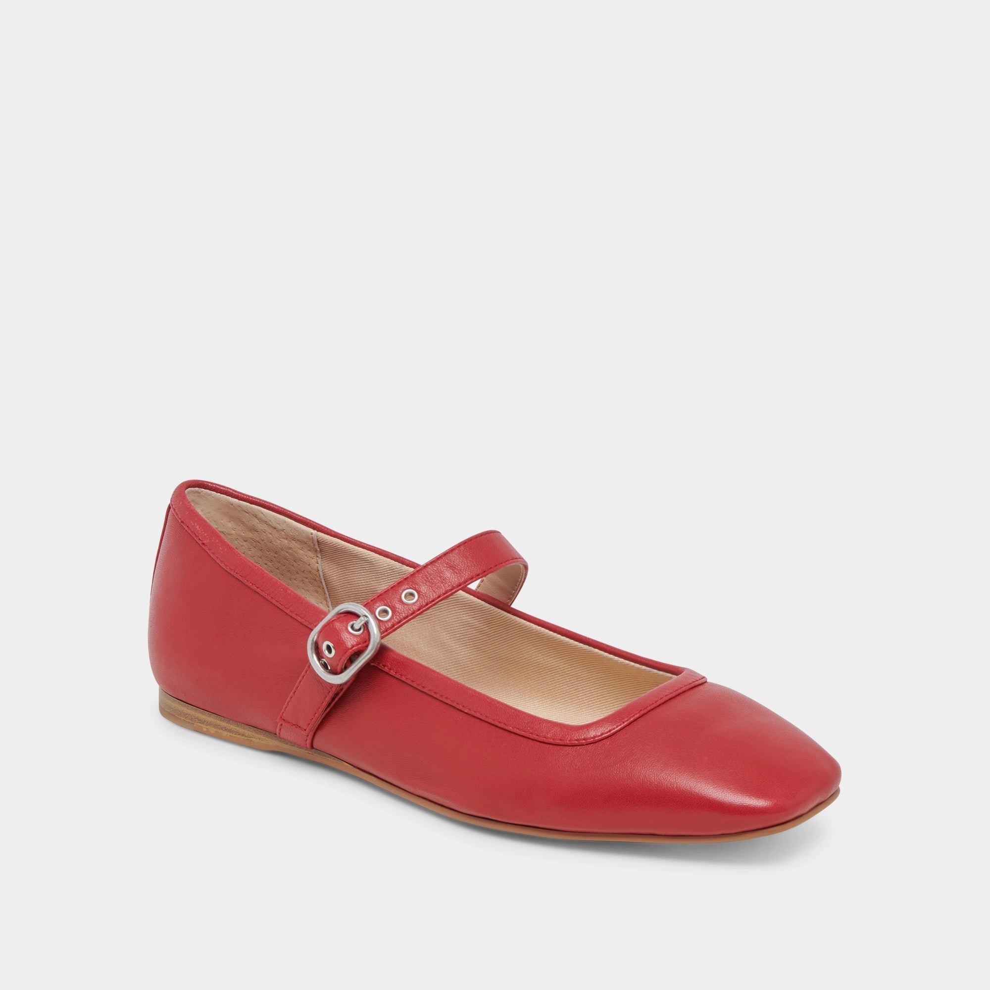 RODNI BALLET FLATS RED LEATHER - re:vita Run Path Help Glow