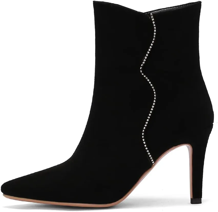 Roimaash Elegant Women Dress Boots High Heels Pointed Toe