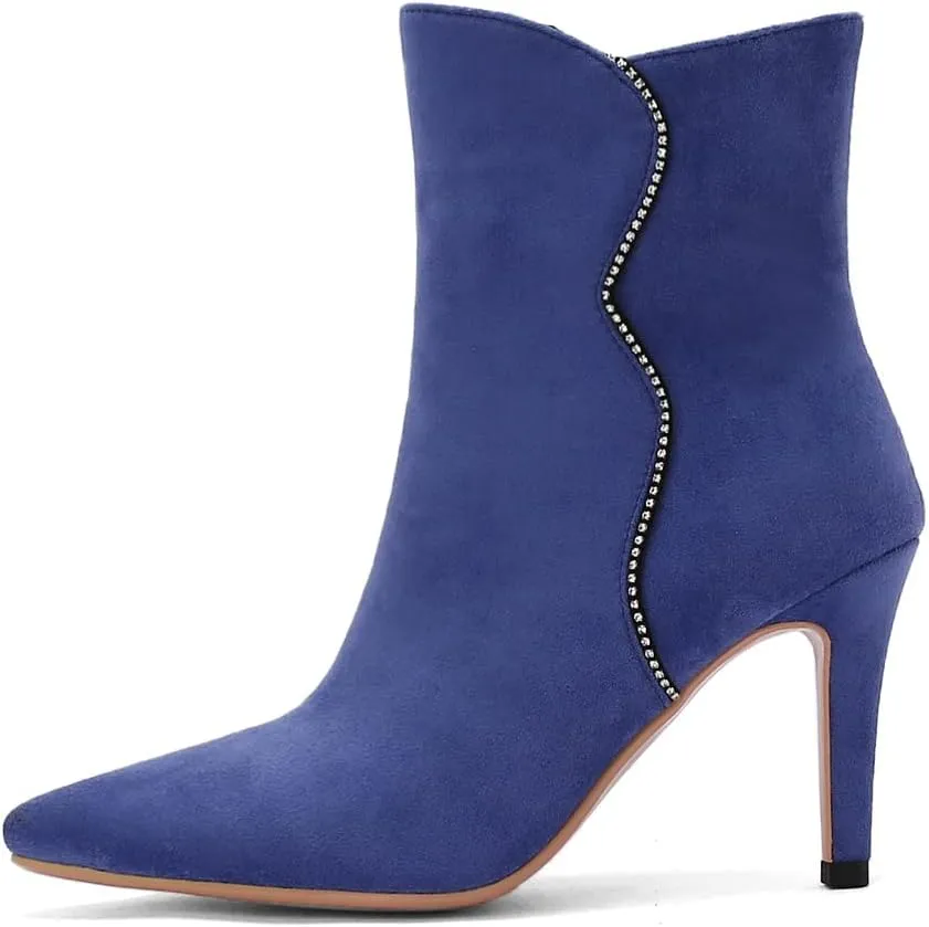 Roimaash Elegant Women Dress Boots High Heels Pointed Toe