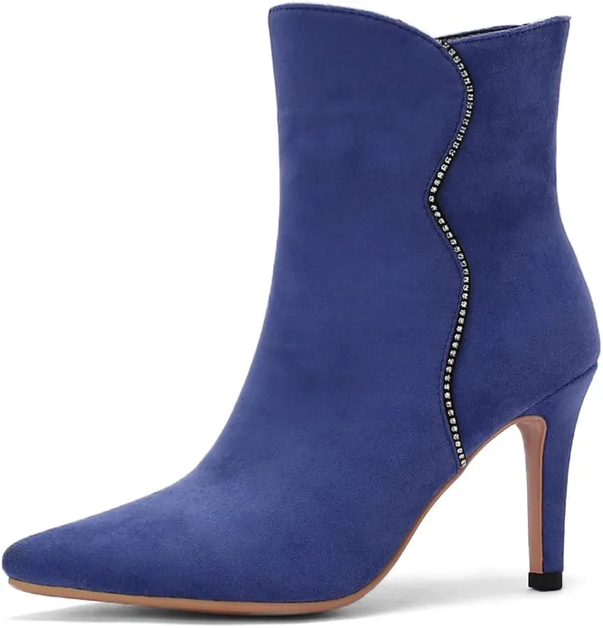 Roimaash Elegant Women Dress Boots High Heels Pointed Toe