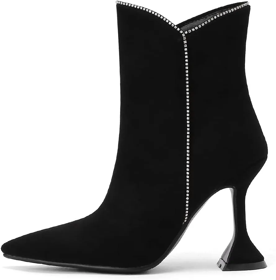 Roimaash Elegant Women Dress Boots High Heels Pointed Toe