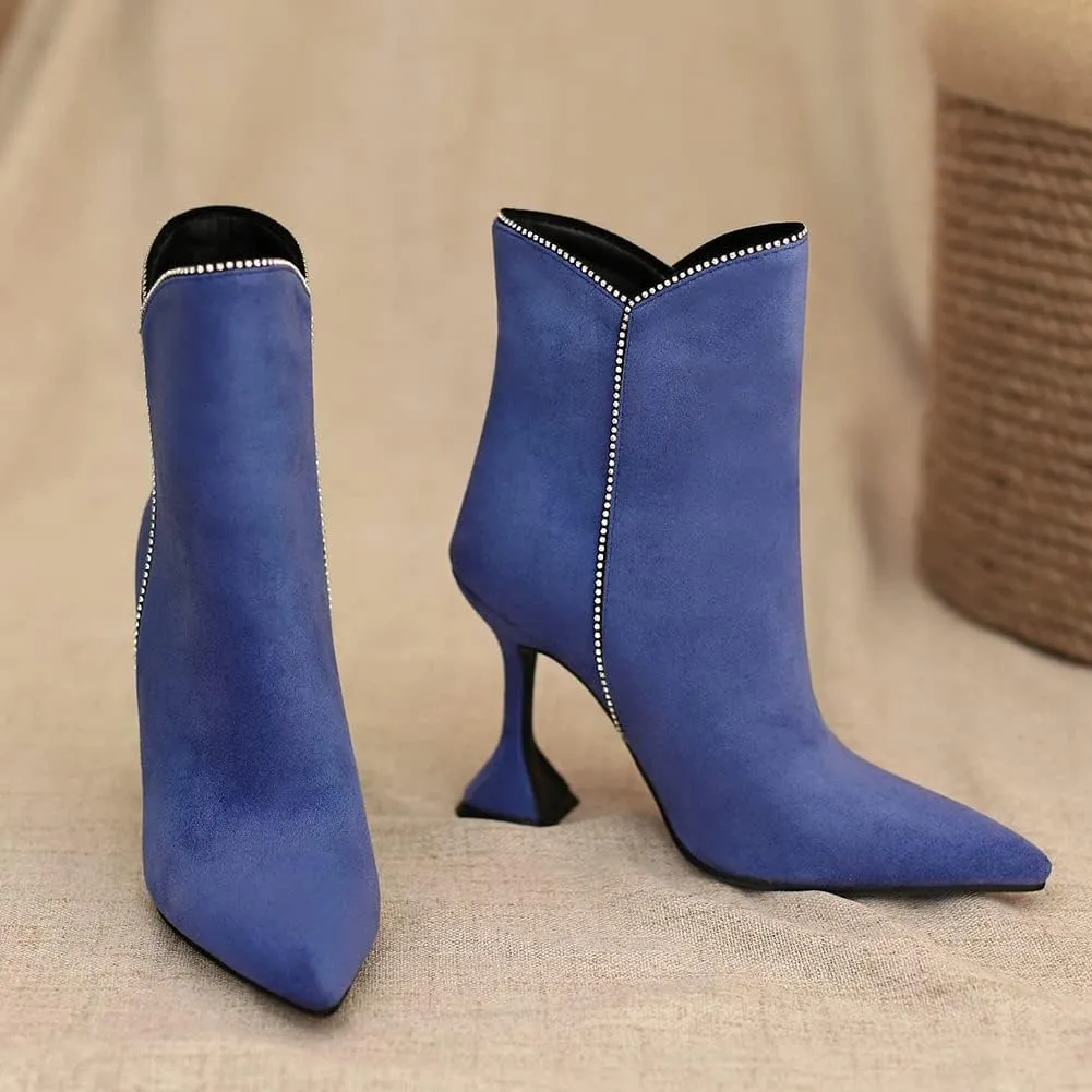 Roimaash Elegant Women Dress Boots High Heels Pointed Toe