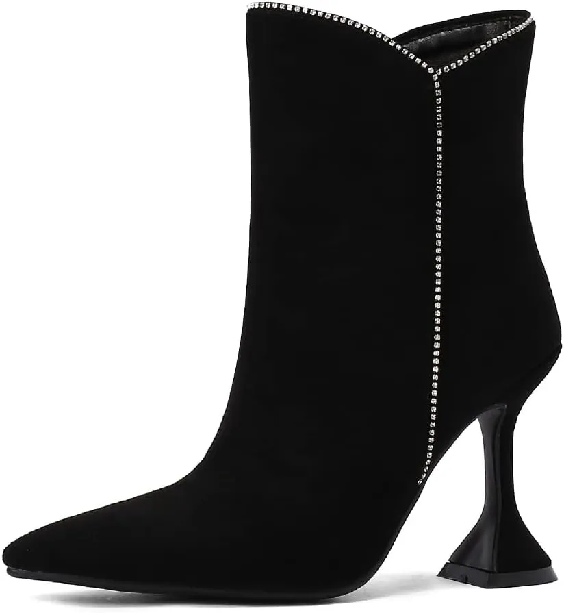 Roimaash Elegant Women Dress Boots High Heels Pointed Toe