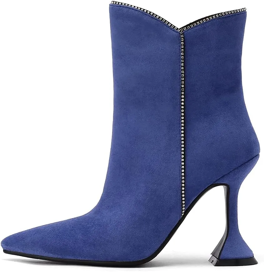 Roimaash Elegant Women Dress Boots High Heels Pointed Toe