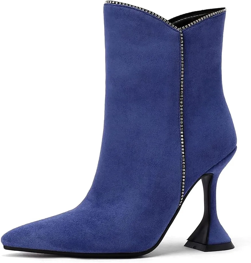 Roimaash Elegant Women Dress Boots High Heels Pointed Toe