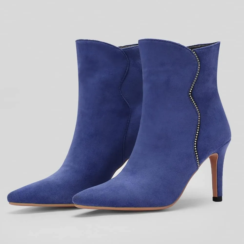 Roimaash Elegant Women Dress Boots High Heels Pointed Toe