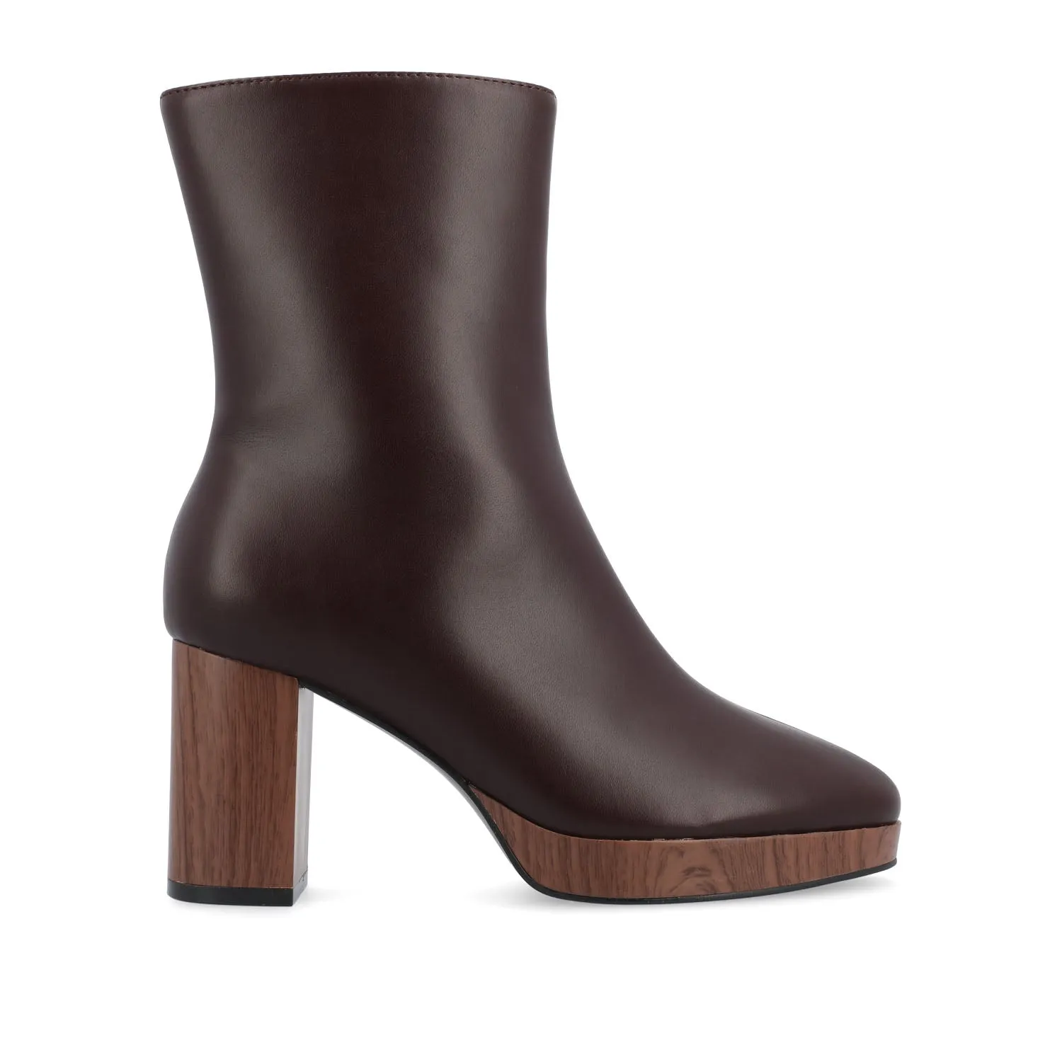 ROMER BLOCK HEEL BOOTIES IN VEGAN LEATHER Grip Strong