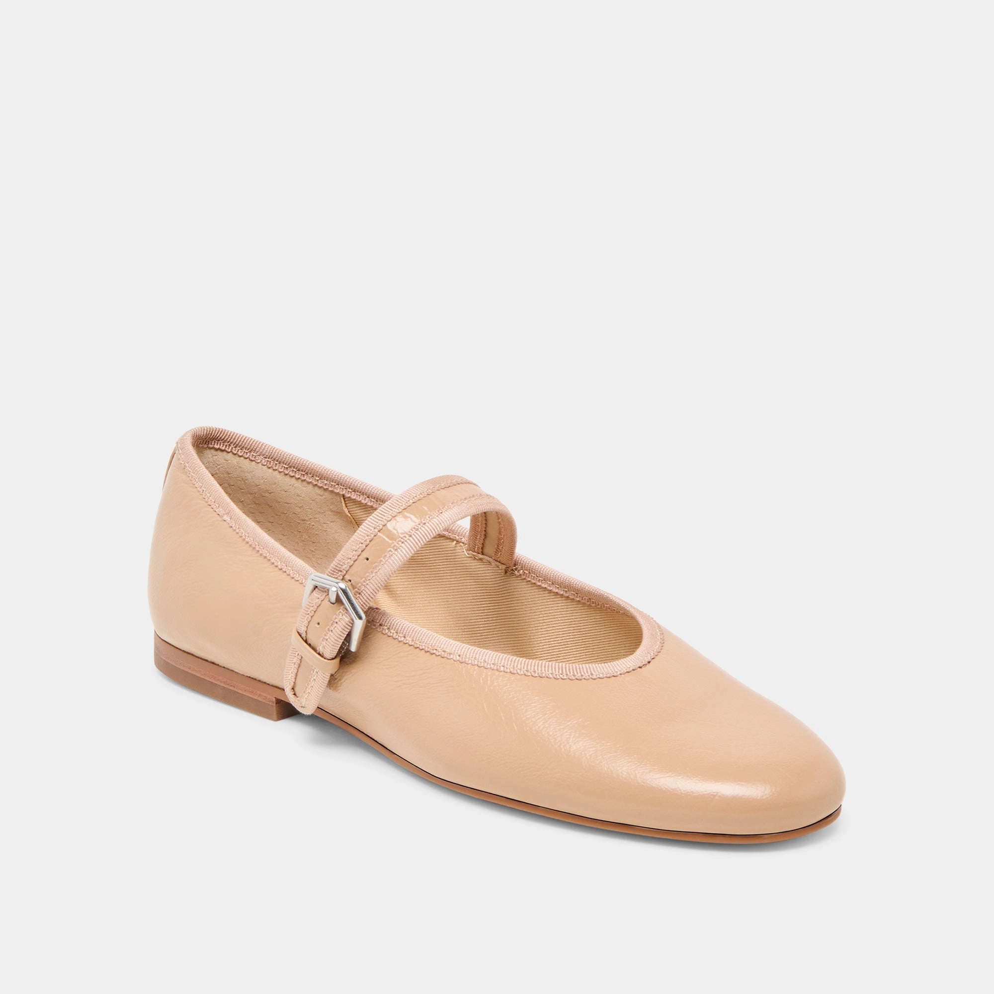 ROSLYN BALLET FLATS LIGHT TAN LEATHER Elastic Gusset