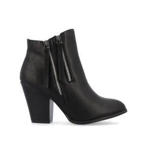 VALLY ZIP-UP WESTERN BOOTIES IN VEGAN LEATHER All Weather Cold Weather Commuter Stable Fit