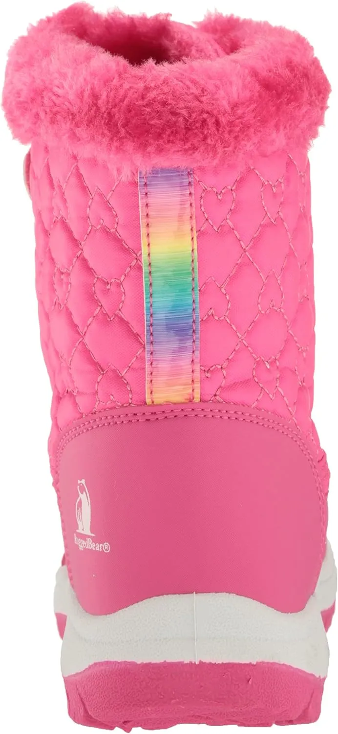 Rugged Bear Girl's Winter Water Resistant Sherpa Lined Insulated Snow Boots (Toddler/Little Kid)