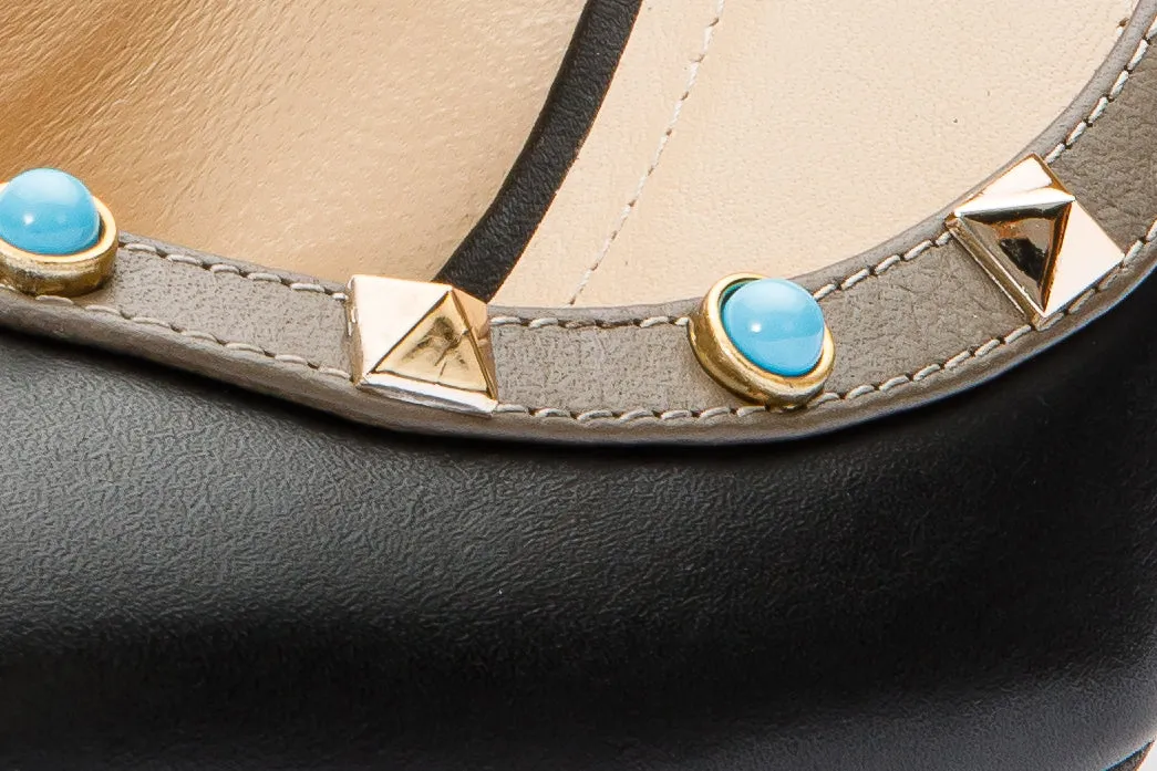 Glam Sandals The Tikapur Black Leather Pump Women Shoe