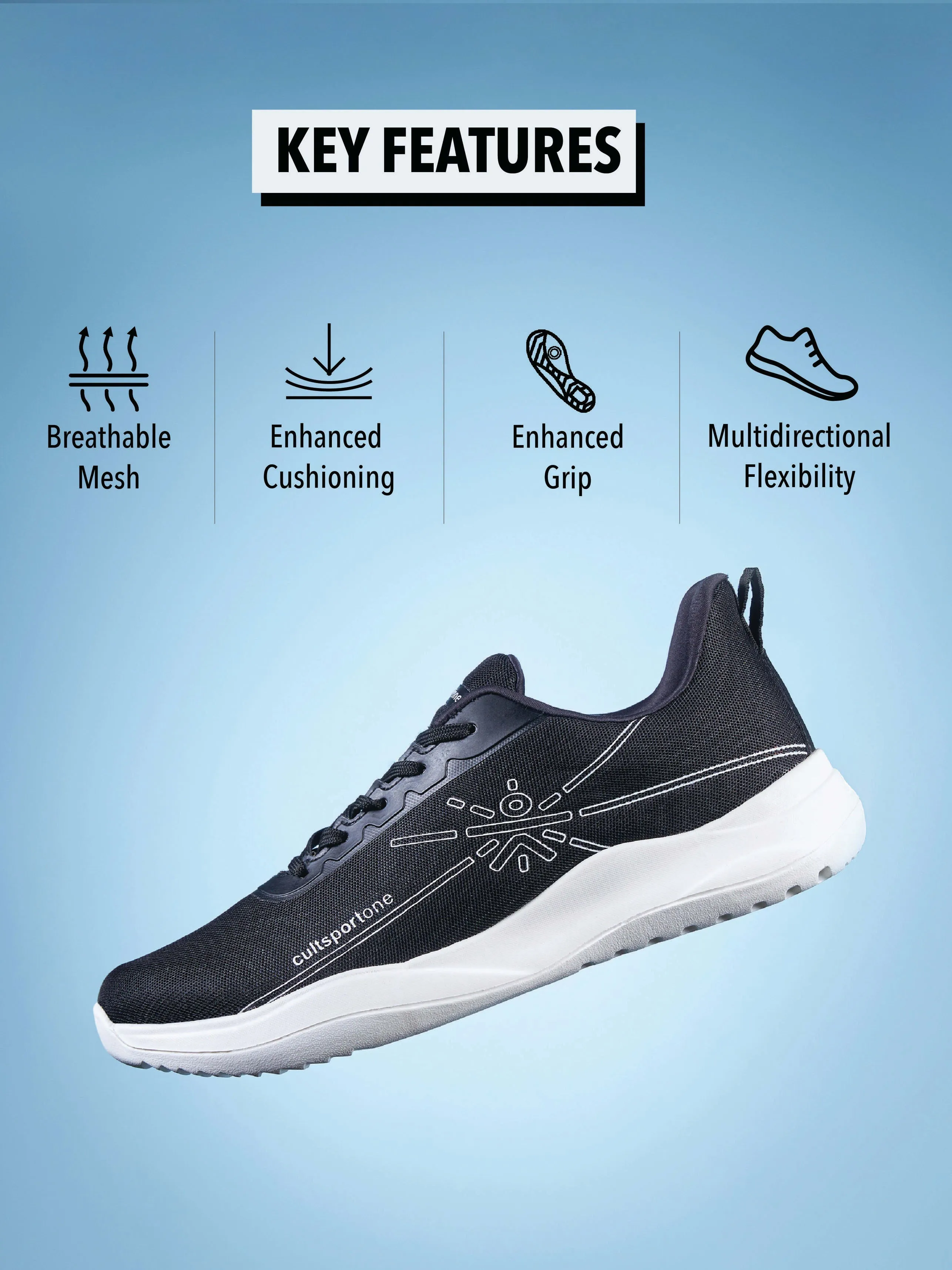Rush Men Running Shoes - Black