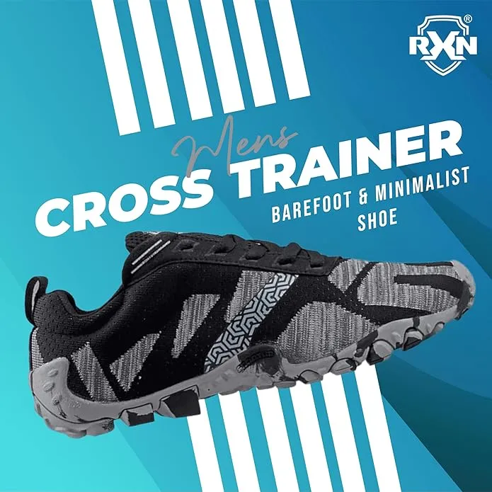 RXN Mens Cross Trainer Barefoot & Minimalist Shoe Zero Drop Sole Training Shoes - (TRN-1)