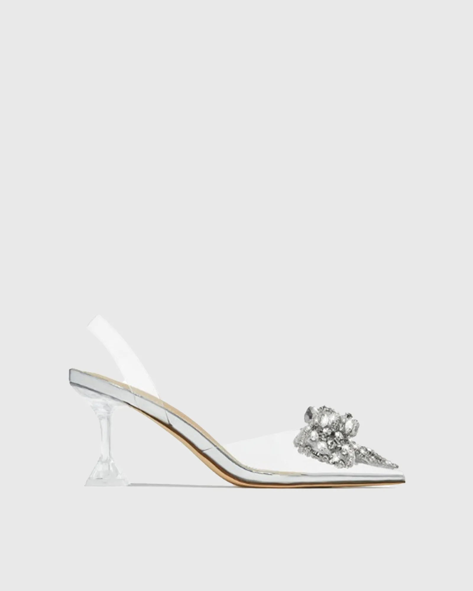 Sadzi Diamond Bow Pvc Slingback Sandals
