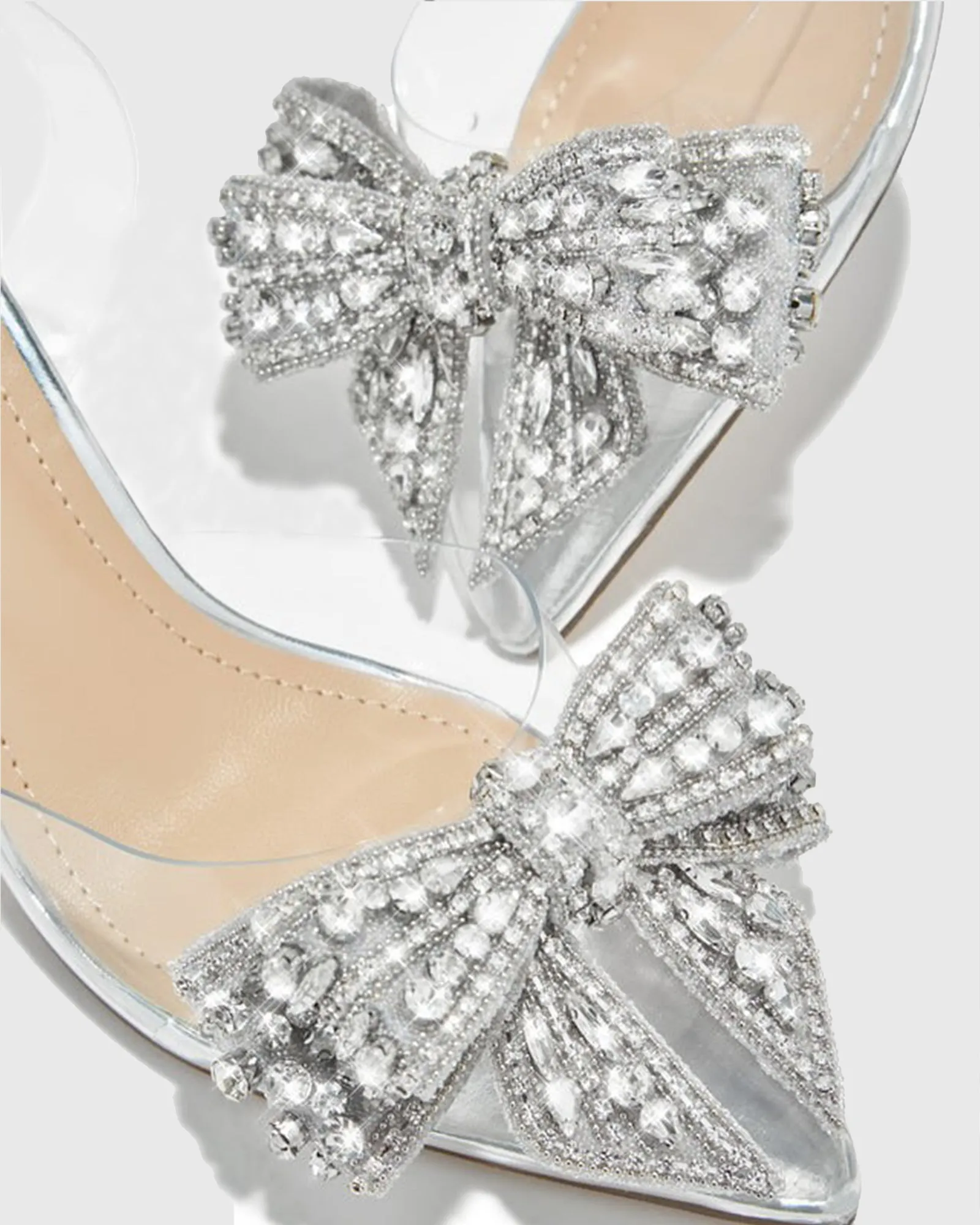 Sadzi Diamond Bow Pvc Slingback Sandals