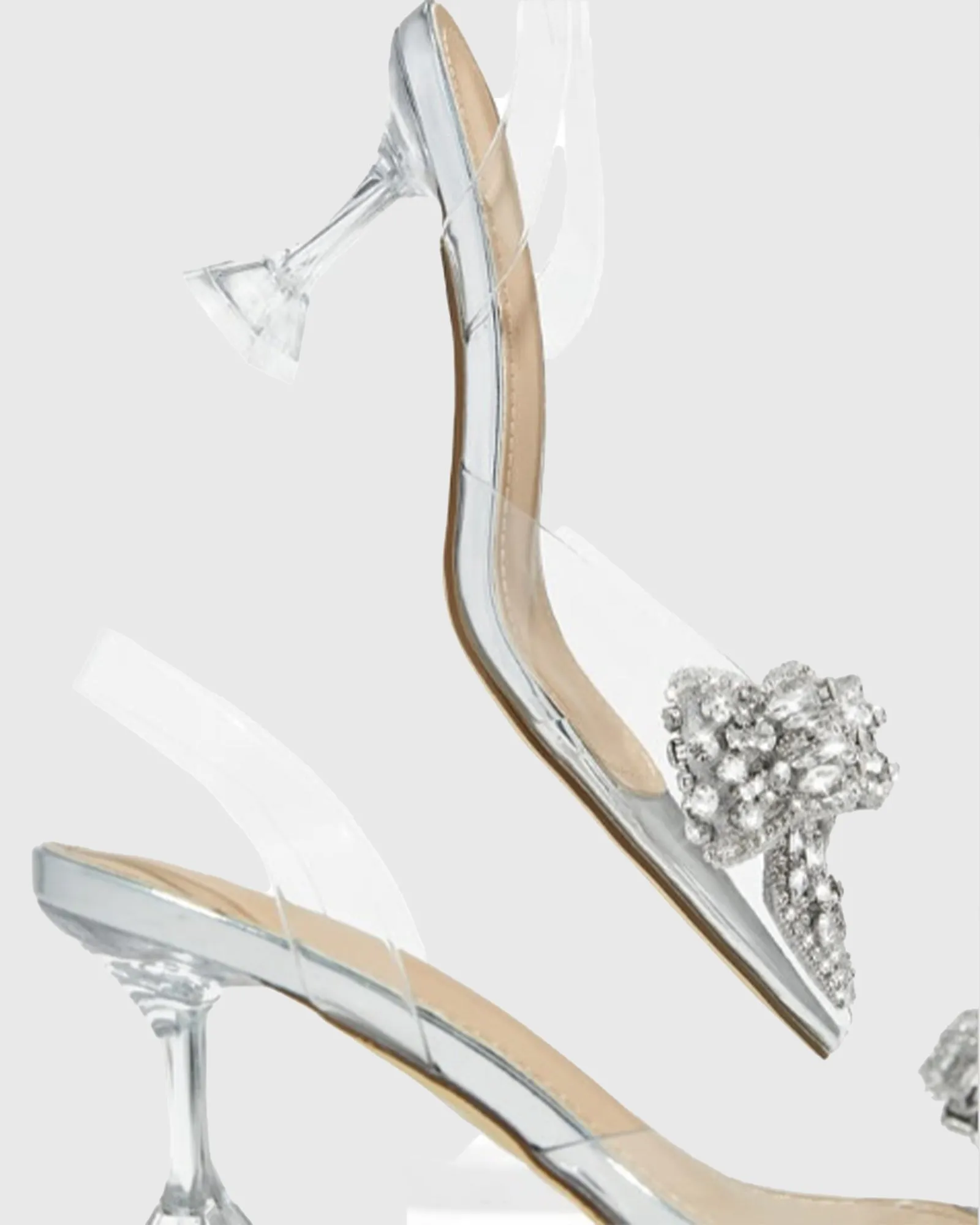 Sadzi Diamond Bow Pvc Slingback Sandals