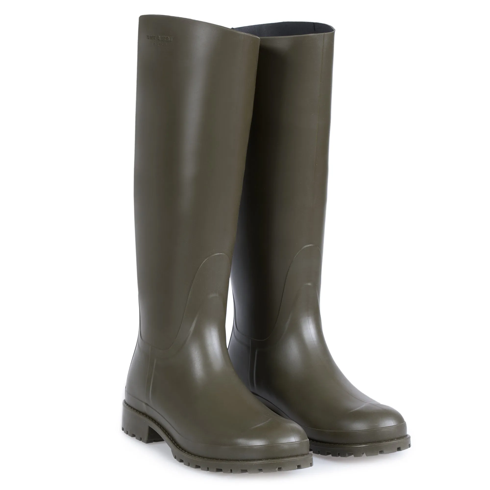 Saint Laurent Olive Green Rain Boots
