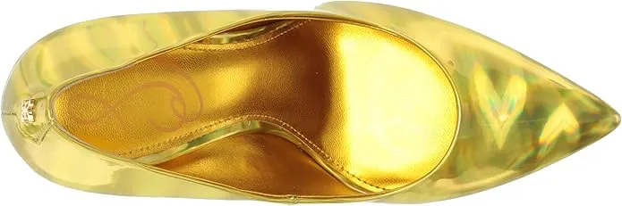 Sam Edelman Hazel Mimosa Gold Stiletto Heeled Dress Shoes Pointed Toe Fashion Pumps