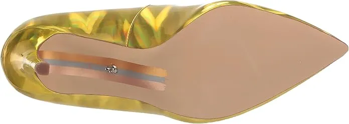 Sam Edelman Hazel Mimosa Gold Stiletto Heeled Dress Shoes Pointed Toe Fashion Pumps