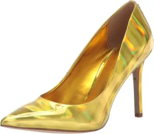 Sam Edelman Hazel Mimosa Gold Stiletto Heeled Dress Shoes Pointed Toe Fashion Pumps