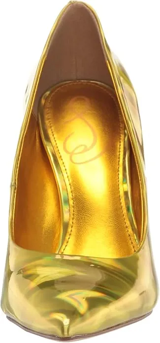 Sam Edelman Hazel Mimosa Gold Stiletto Heeled Dress Shoes Pointed Toe Fashion Pumps
