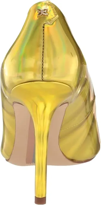 Sam Edelman Hazel Mimosa Gold Stiletto Heeled Dress Shoes Pointed Toe Fashion Pumps
