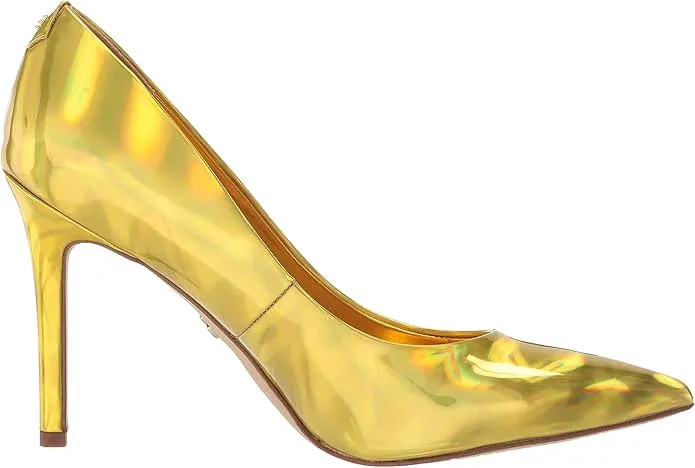 Sam Edelman Hazel Mimosa Gold Stiletto Heeled Dress Shoes Pointed Toe Fashion Pumps