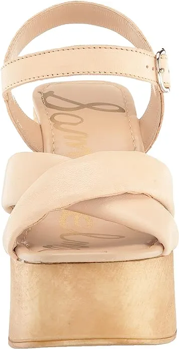 Sam Edelman Suzannah Ivory Ankle Strap Open Toe Block Heel Platform Sandals