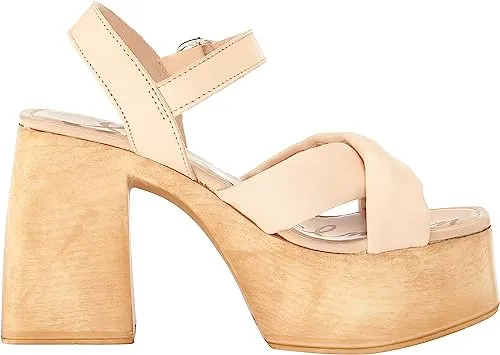 Sam Edelman Suzannah Ivory Ankle Strap Open Toe Block Heel Platform Sandals