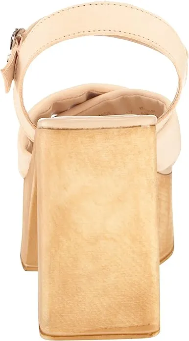 Sam Edelman Suzannah Ivory Ankle Strap Open Toe Block Heel Platform Sandals