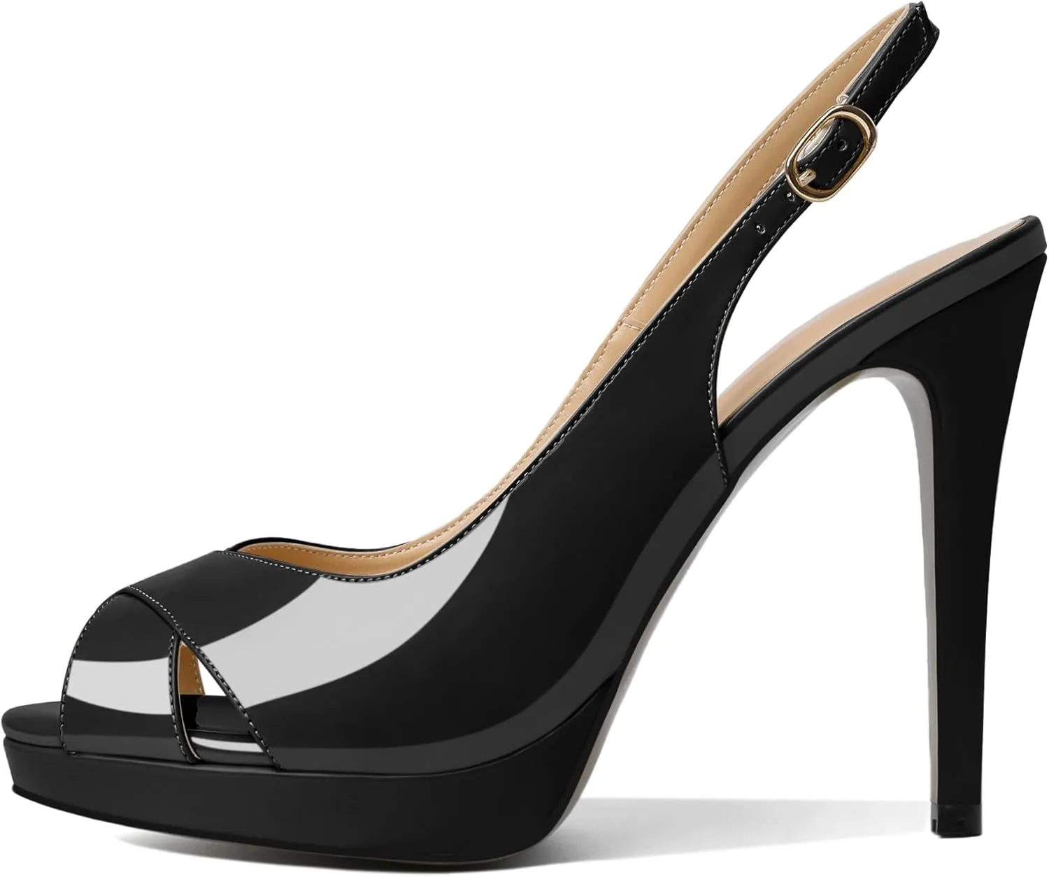 SAMMITOP Women's Slingback High Heels Peep Toe Platform Stilettos Pumps Shoes for Women Bride Dress Wedding Party