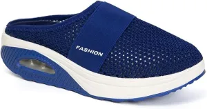 Sandals for Women 2025 Backless Walking Sneakers Air-Cushion Slip-on Walking Shoes Summer Mesh Air Cushion Orthopedic Diabetic Shoes with Arch-Support for Women 2025
