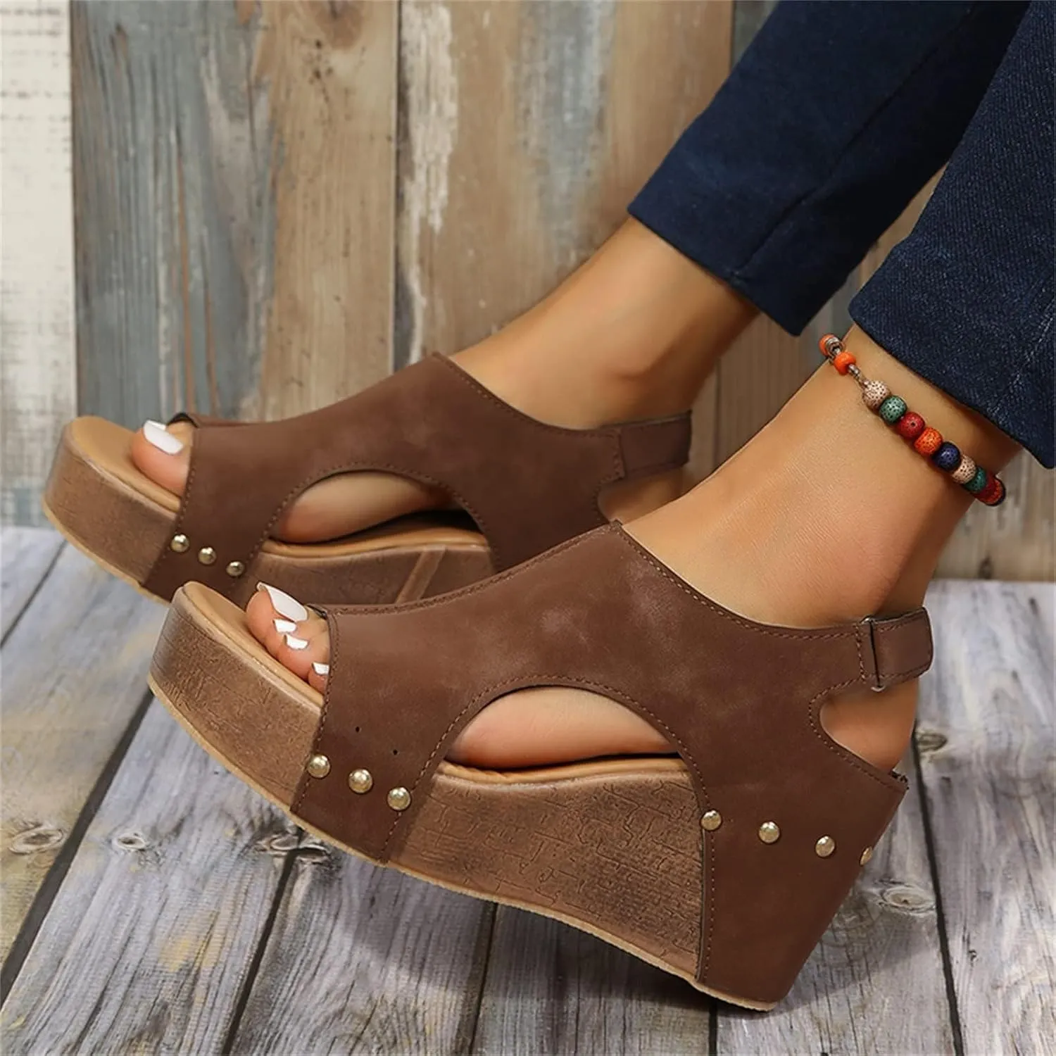 Sandals for Women 2025,Summer Sandals for Women 2025,Platform Wedge Sandals Open Toe Wedge Heels Casual Summer Dress Shoes Ladies Comfortable Vacation Shoes