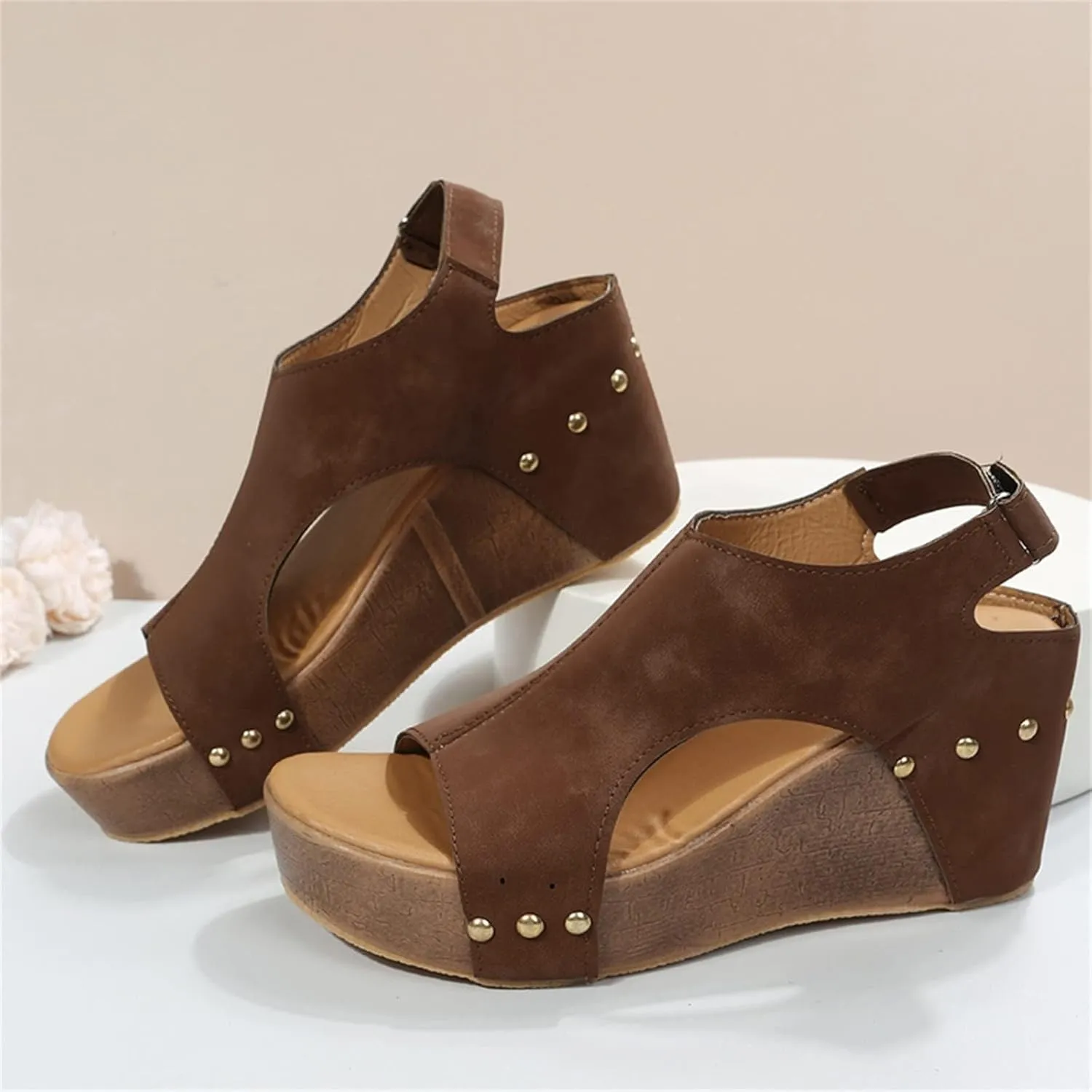 Sandals for Women 2025,Summer Sandals for Women 2025,Platform Wedge Sandals Open Toe Wedge Heels Casual Summer Dress Shoes Ladies Comfortable Vacation Shoes