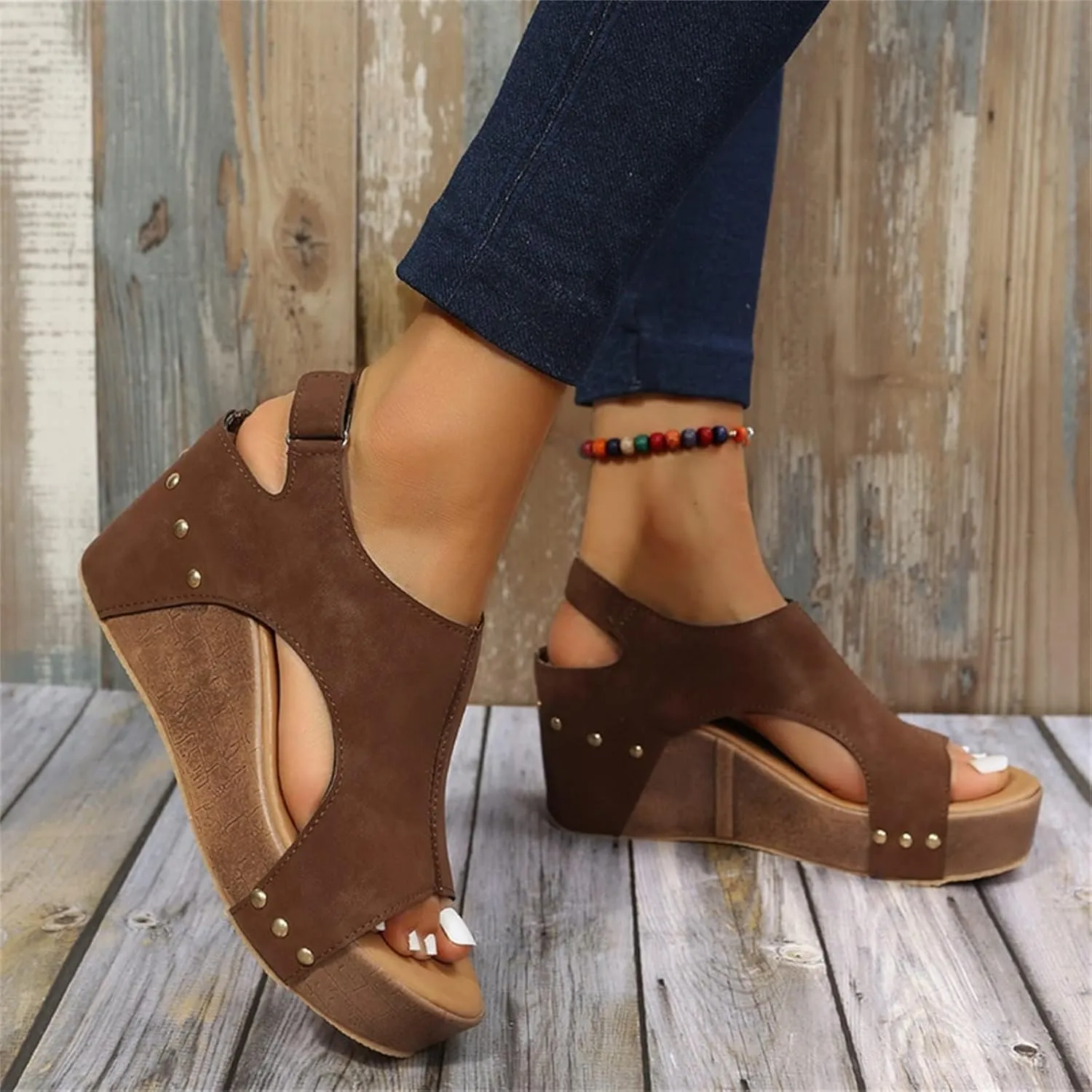 Sandals for Women 2025,Summer Sandals for Women 2025,Platform Wedge Sandals Open Toe Wedge Heels Casual Summer Dress Shoes Ladies Comfortable Vacation Shoes